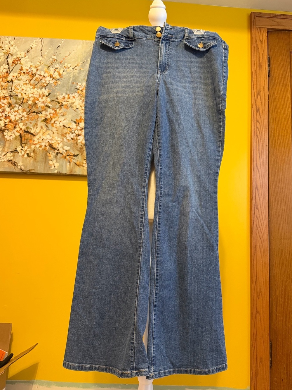 d. jeans Classic Blue Flare Wide-Leg Jeans